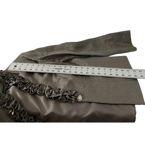 Jessica Howard Womens 10P Petite Two-Piece Brown Dress Jacket Set Taupe Shinny - Picture 6 of 16